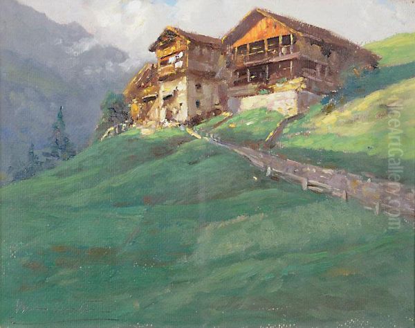 Casa In Montagna Oil Painting by Bruno Croatto