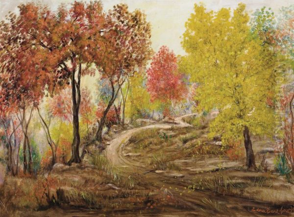 Autumn, Path Through The Woods Oil Painting by Edna Earl Crocker