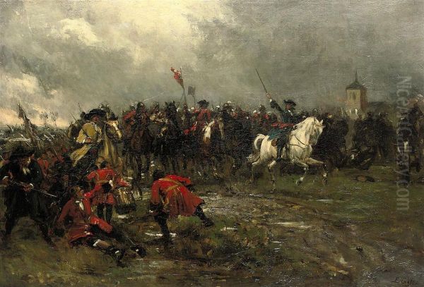 The Cavalry Charge Oil Painting by Ernest Crofts