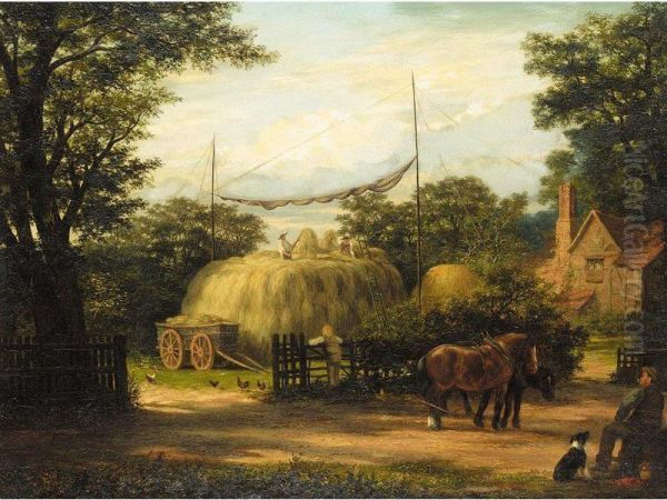 Farm Scene Oil Painting by Vivian Crome