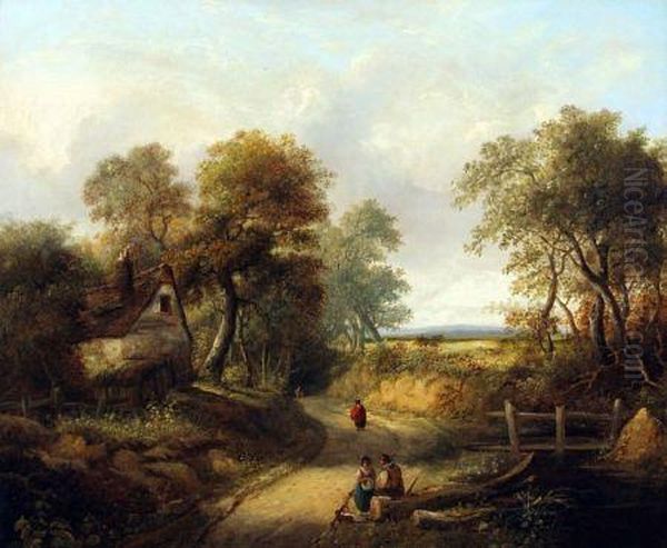 Scene Near Barking Oil Painting by William Henry Crome