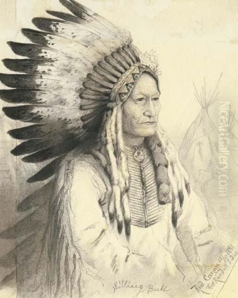 Tatanka Iyotake, Sitting Bull Oil Painting by Rudolf (Daniel Ludwig) Cronau