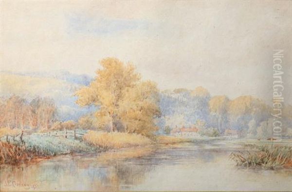 Serenity On The Pond Oil Painting by Jasper Francis Cropsey