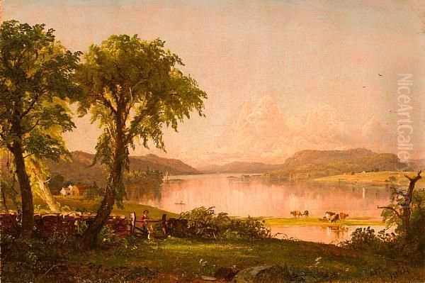 Summer Afternoon At Greenwood Lake Oil Painting by Jasper Francis Cropsey