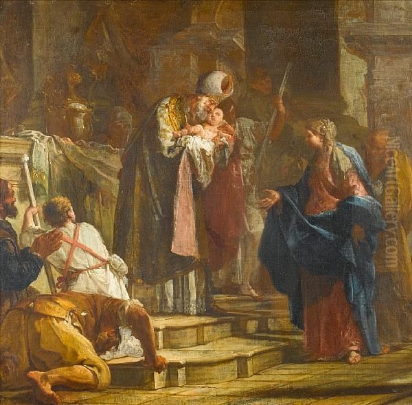 The Presentation In The Temple Oil Painting by Giovanni Battista Crosato