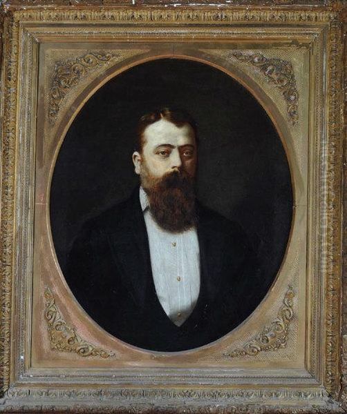 A Bust Portrait Of A Bearded Gentleman Oil Painting by William Crosby