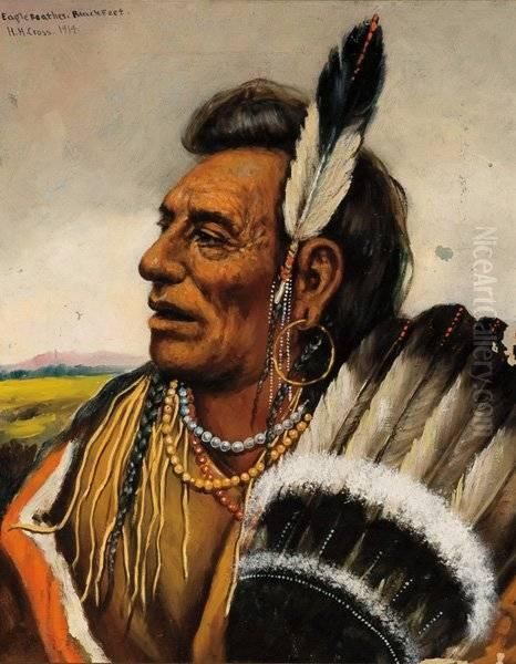 Eagle Feather, Blackfeet 1914 Oil Painting by Henri H. Cross