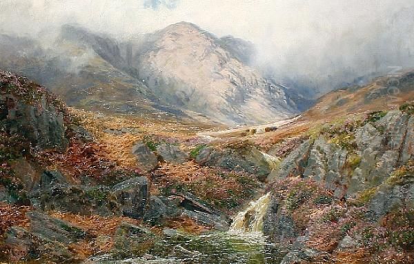 Coniston Waters Oil Painting by James Henry Crossland