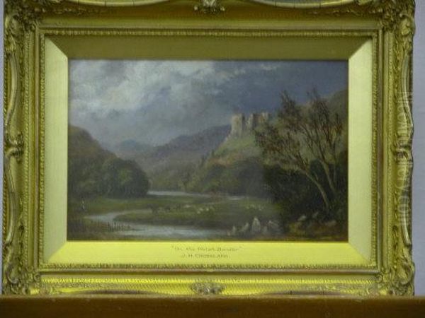 On The Welsh Border Oil Painting by James Henry Crossland