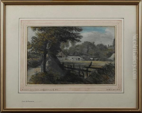 Brompton End Of Gore Lane (queen's Gate) Oil Painting by Dr. William Crotch