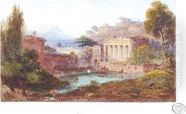 Environs Of Rome; Environs Of Tivoli Oil Painting by William Crouch