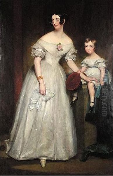 Portrait Of A Mother And Child Oil Painting by Nicholas Joseph Crowley