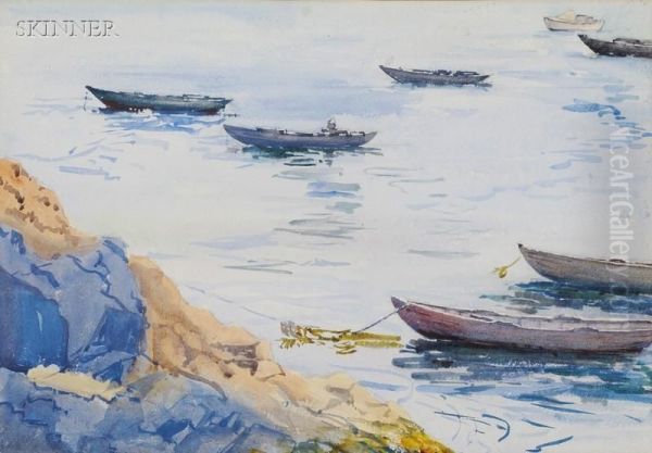 Boats At Mooring Oil Painting by Frederick Crowninshield