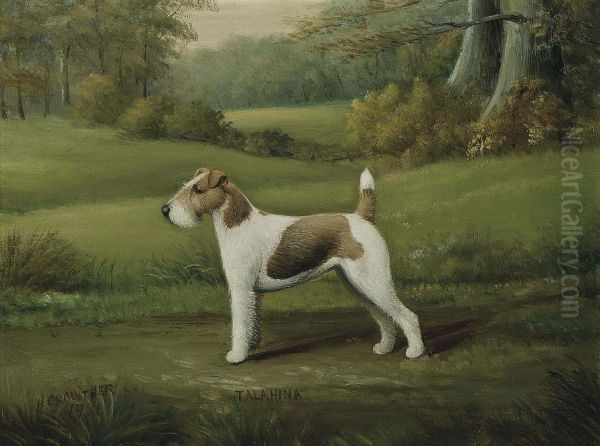 Talahina, A Wire Fox Terrier Oil Painting by Henry Crowther