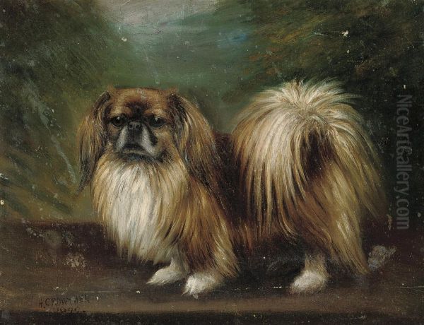 A Pekinese Oil Painting by Henry Crowther