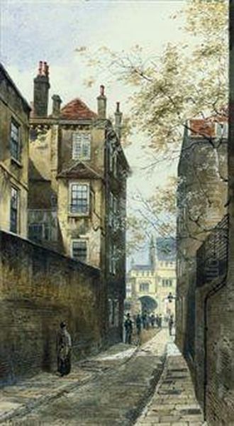 High Holburn Looking Towards Gray's Inn Oil Painting by John Crowther