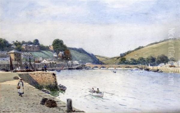 A West Country Harbour Oil Painting by William Edwards Croxford