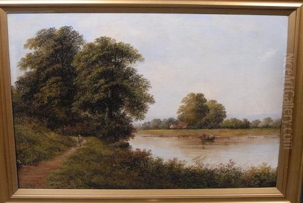 Oxford By The River Bank Oil Painting by George Crozier