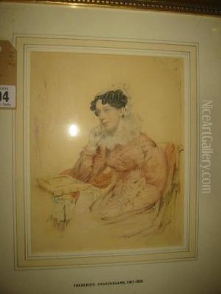 Portrait Of A Seated Lady And A Gentleman Oil Painting by Frederick Cruickshank