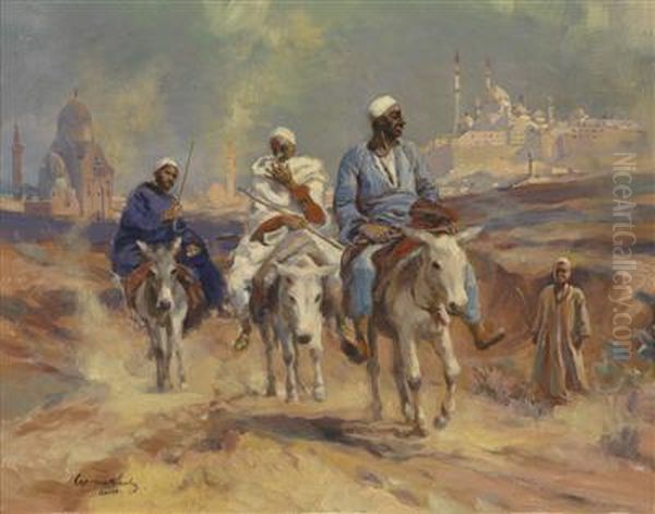 Cairo Scene Oil Painting by Karoly Cserna