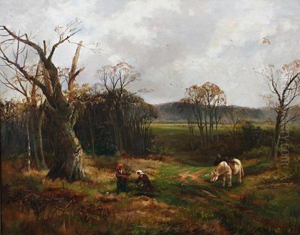 Round Wood Derbyshire Oil Painting by Henry Hadfield Cubley