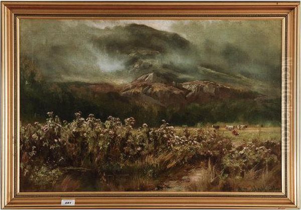 Title ' Barnmouth Wales ' Oil Painting by Henry Hadfield Cubley