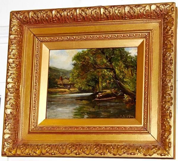 The Derwent, Matlock Oil Painting by Henry Hadfield Cubley