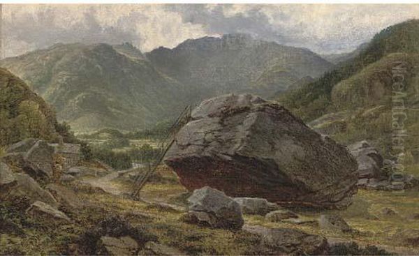 The Bowder Stone Oil Painting by William Harold Cubley