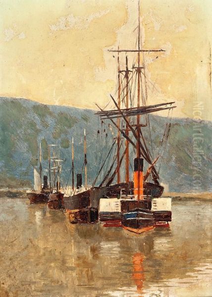 Barcos Oil Painting by Luis Cuervas Mons