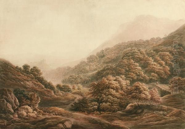 A Distant View Of Richmond Oil Painting by George, the Younger Cuitt