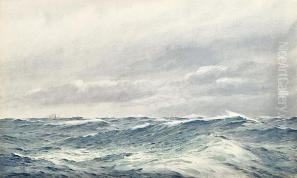 Rolling Waves Oil Painting by Alma Claude Burlton Cull