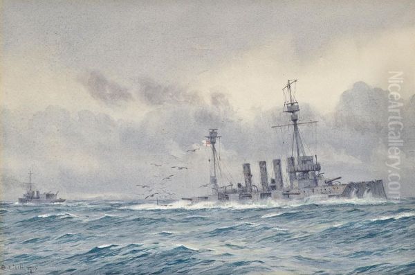 The Sinking Of H.m.s. 
Warrior Oil Painting by Alma Claude Burlton Cull