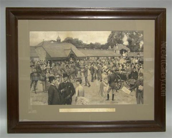 A Yearling Sale At Newmarket Oil Painting by Isaac Cullin