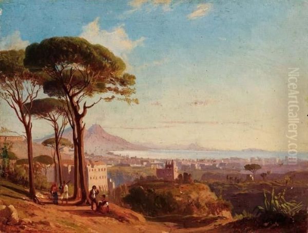 Veduta Di Napoli Dalla Conocchia Oil Painting by Ettore Cumbo