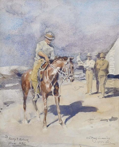 Soldiers On Excerise, South Africa Oil Painting by William Skeoch Cumming