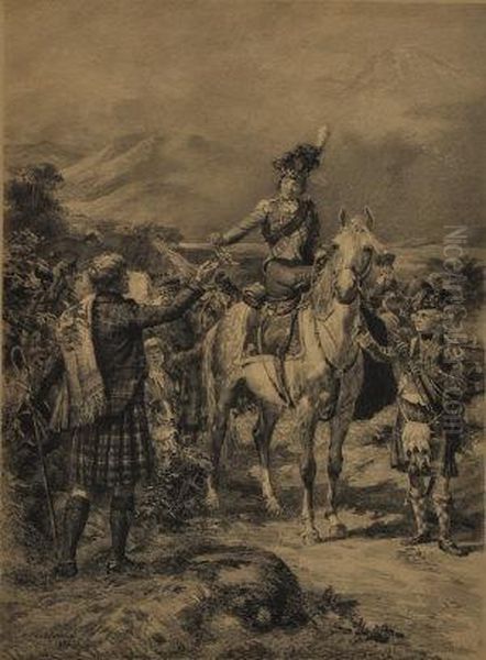 The Arrival Of Queen Victoria In The Highlands Oil Painting by William Skeoch Cumming