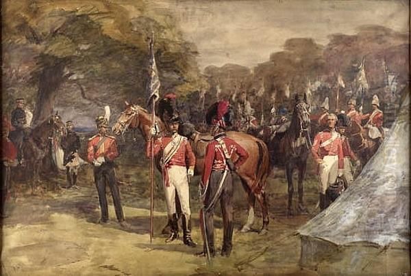 Royal Scottish Dragoons Oil Painting by William Skeoch Cumming