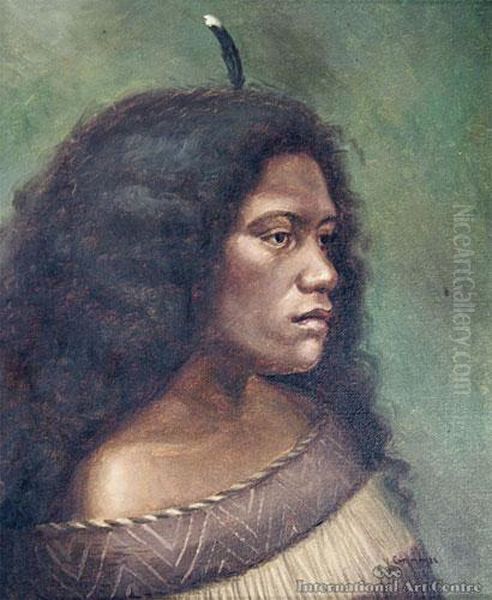 A Maori Maiden Oil Painting by Vera Cummings