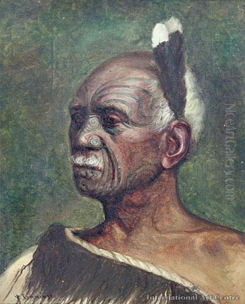 Toa-rangatira (brave Chief) Oil Painting by Vera Cummings