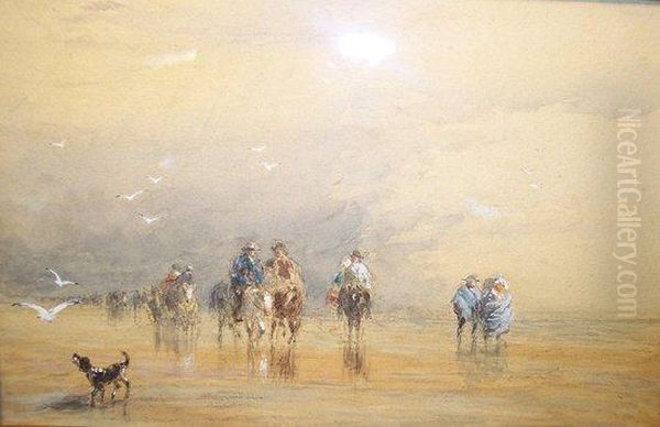 Crossing Margate Sands Oil Painting by Henry Cundell