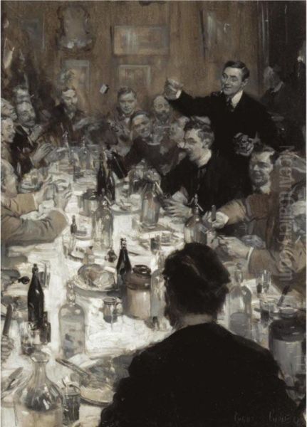 Friday Night Supper Oil Painting by Cyrus Cuneo