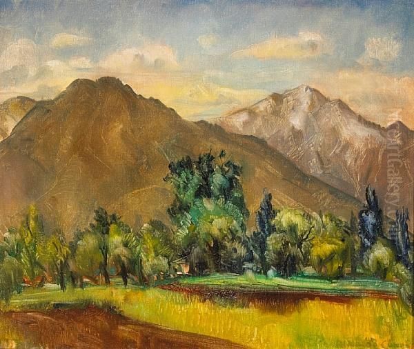 Wasatch Mountains, Utah Oil Painting by Rinaldo Cuneo