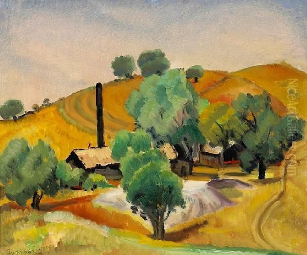 California Ranch Oil Painting by Rinaldo Cuneo