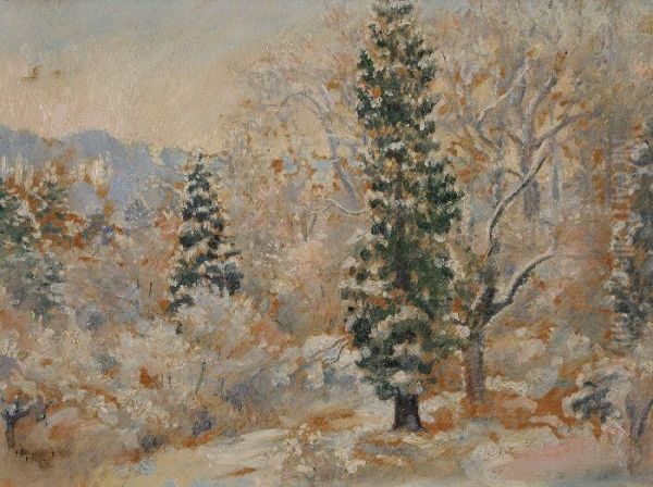 Alberi Innevati Oil Painting by Rinaldo Cuneo