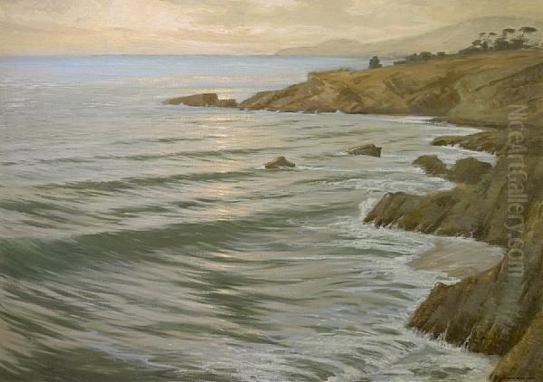 Parting Day, Arch Beach Oil Painting by Frank William Cuprien