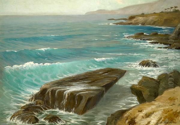 Dripping Rock, Arch Beach, California Oil Painting by Frank William Cuprien