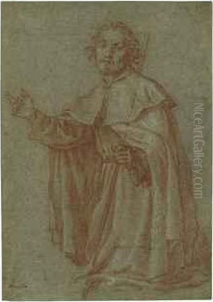 A Kneeling Saint, Perhaps Saint James The Greater Oil Painting by Francesco Curradi