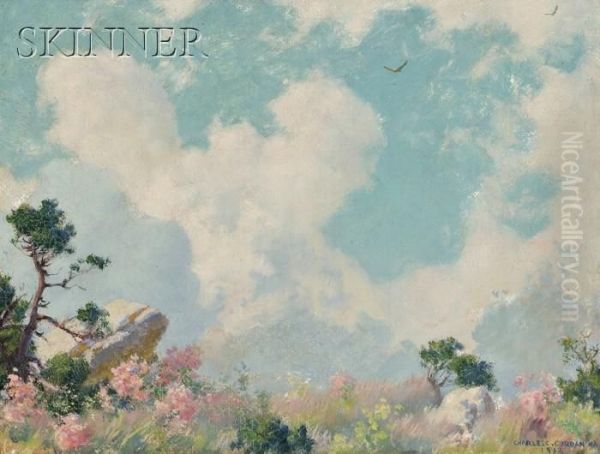 Wild Azalias [sic] On The Mountain Top Oil Painting by Charles Curran