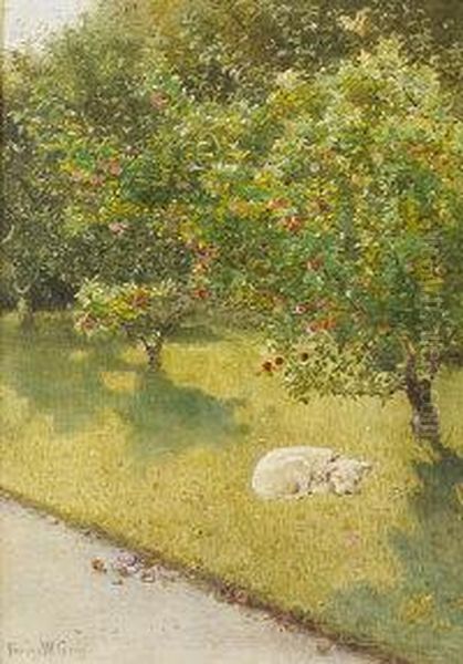 A Sunny Day In The Orchard, Lismore Oil Painting by Fanny W. Currey