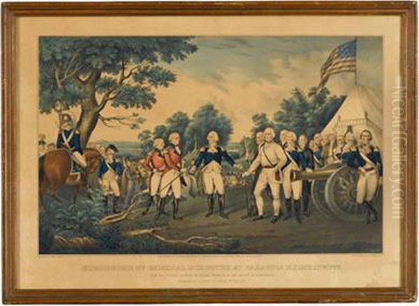 Surrender Of General Burgoyne At Saratoga Oil Painting by A. Ward Currier